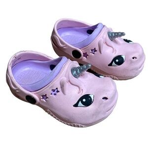 Baby Girl Toddler Pink Magical Unicorn Slip On Clogs Shoes Toddler Baby Size 4-5
